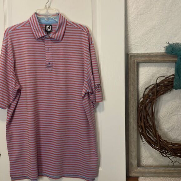 Foot Joy Striped Polo (Georgia Club) - XL - Picture 2 of 8